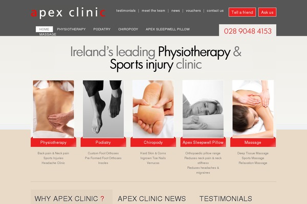 ApexClinic website example screenshot