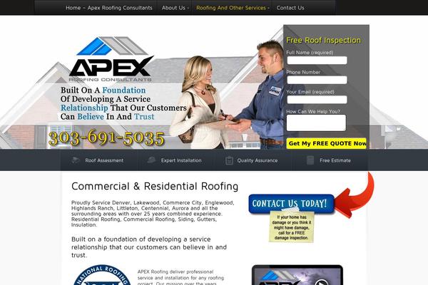 apexdenverroofing.com site used Solar Theme