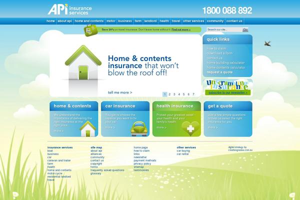 Api theme site design template sample