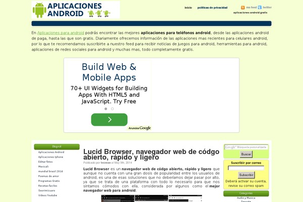 Android theme site design template sample