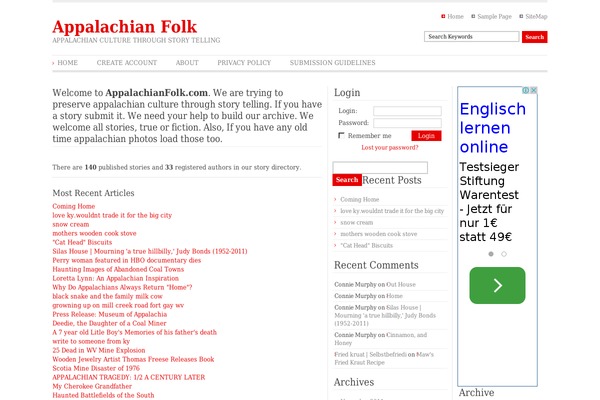 Article Directory theme site design template sample