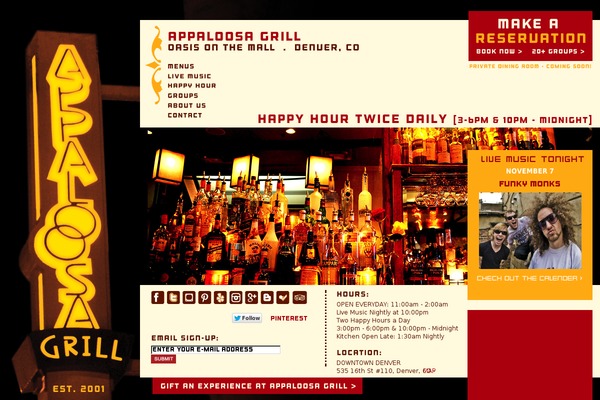 appaloosagrill.com site used Appaloosagrill