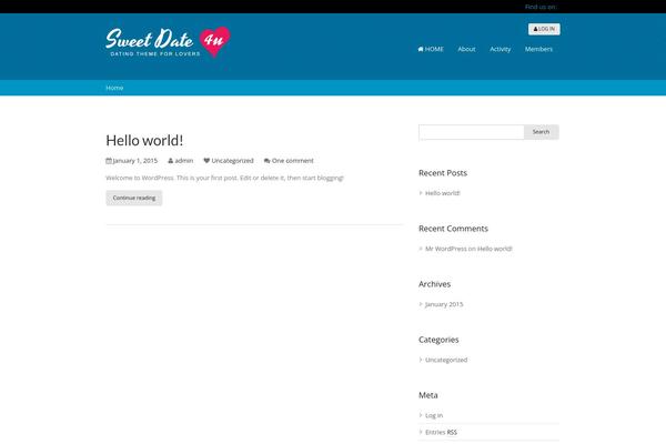 Sweetdate theme site design template sample