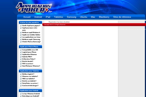 applicationpoker.fr site used Theme343