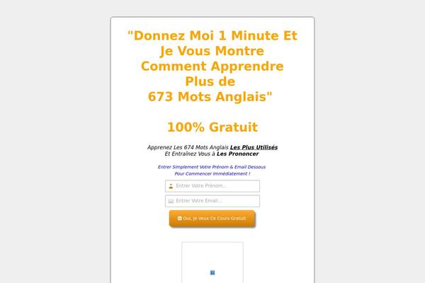apprendreanglais.net site used Landing-page-robot