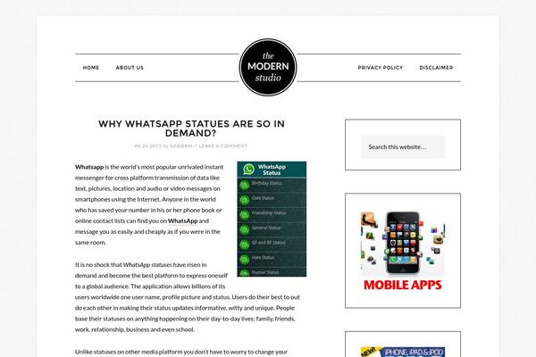 Modern-studio-pro theme site design template sample