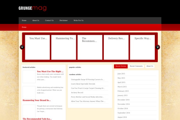 GrungeMag theme site design template sample