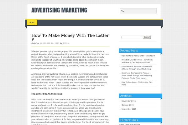 Living Journal theme site design template sample