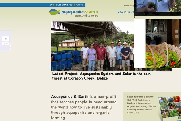 aquaponicsandearth.org site used Aquaponics