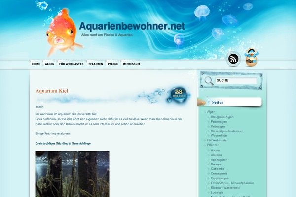aquarienbewohner.net site used Aqua-blue