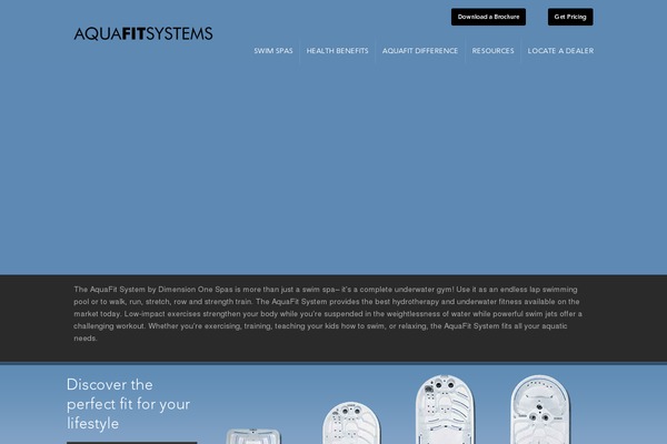 aquaticfitnesssystems.com site used Dimension1spas