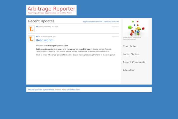 P2 theme site design template sample