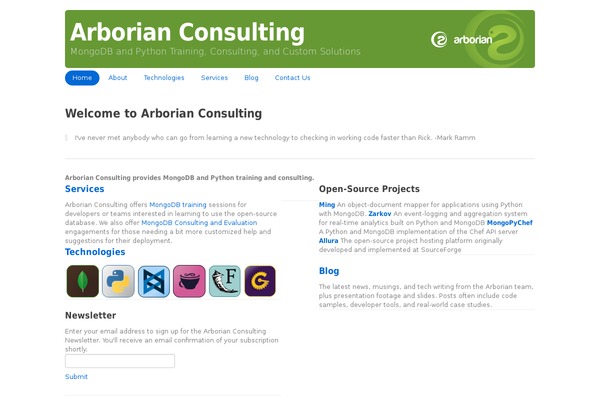 arborian.com site used Wpbootstrap