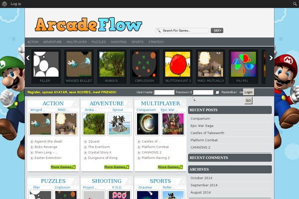 FunGames theme site design template sample