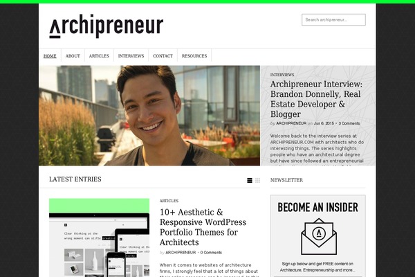 Arch theme site design template sample