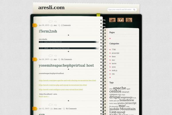 Diary theme site design template sample