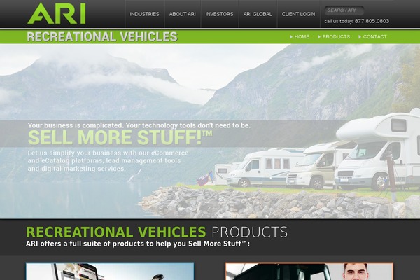 arirecreationalvehicles.com site used Arinet