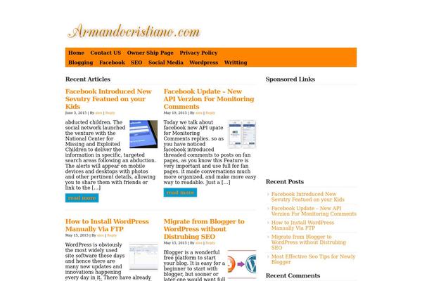 armandocristiano.com site used Wp Davinci