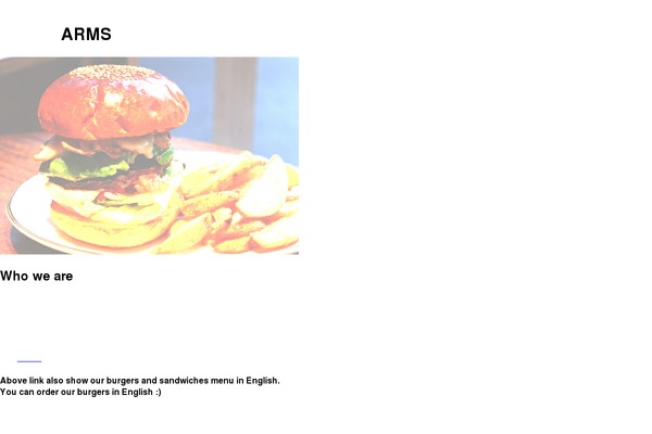 arms-burger.com site used Arms