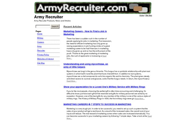 armyrecruiter.com site used Domain