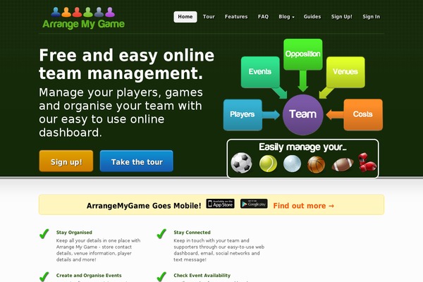 arrangemygame.com site used Fullside