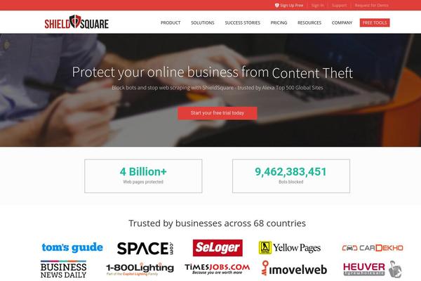 arrayshield.com site used Shieldsquare
