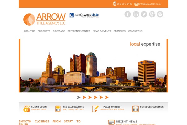 Arrow theme site design template sample