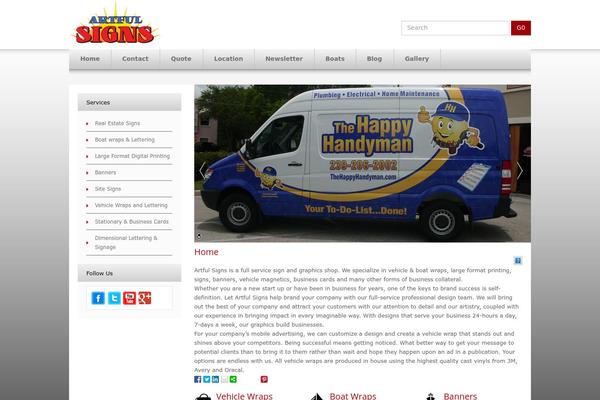 artfulsigns.com site used Oceanwebtech