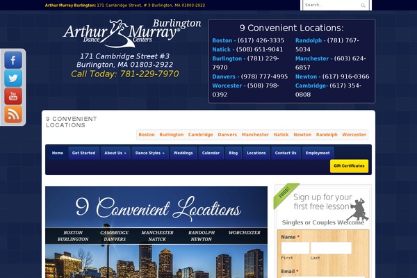 arthurmurrayburlington.com site used Em-salient