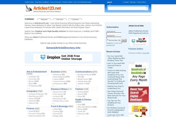 Site using Article Directory plugin