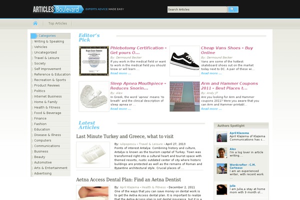 Site using Article Directory plugin
