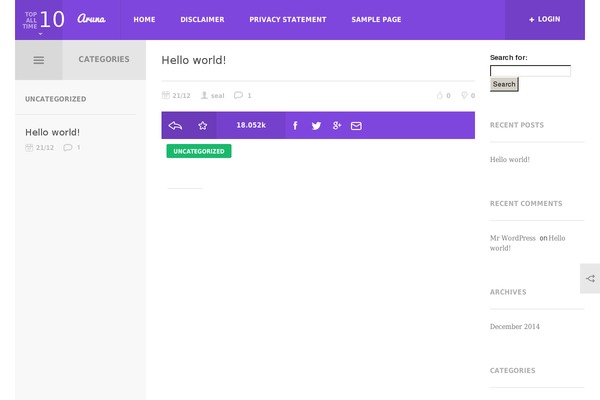 Aruna theme site design template sample
