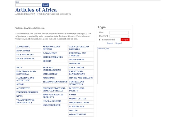 Article Directory theme site design template sample