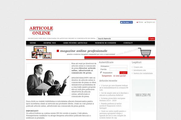 Article Directory theme site design template sample