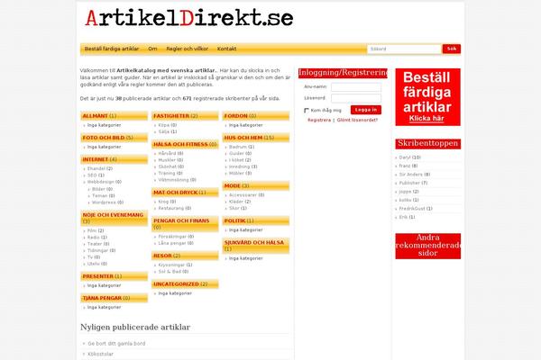 Article Directory theme site design template sample