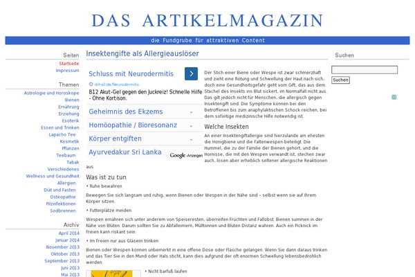 artikelmagazin.com site used Bp-widgetnews