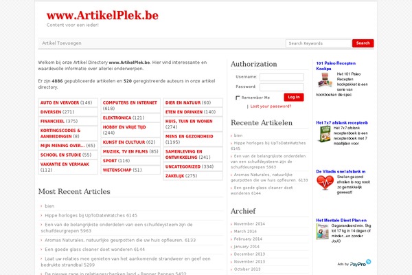 artikelplek.be site used Article Directory