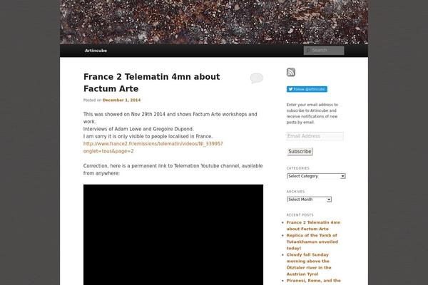 artincube.com site used Twenty Eleven