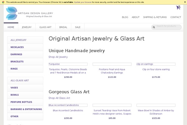 Artisan theme site design template sample