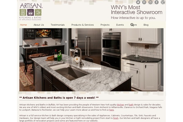 Artisan theme site design template sample