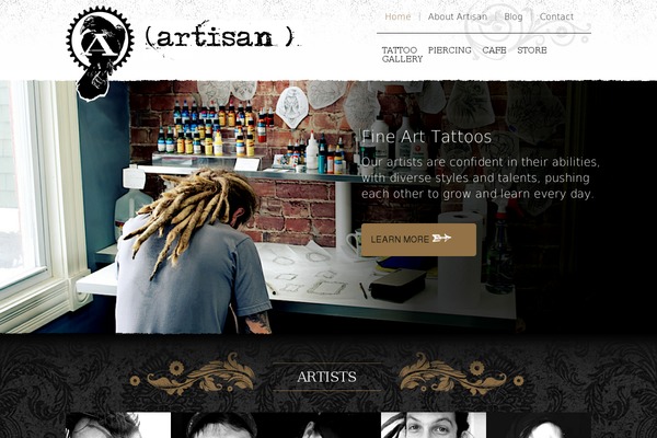 Artisan theme site design template sample