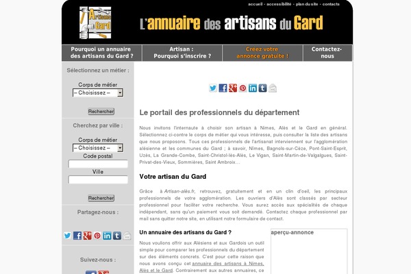 Artisan theme site design template sample