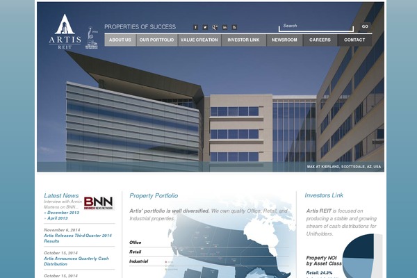 artisreit.com site used Artis