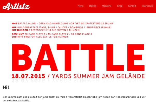 artistz.de site used Swiss-wp