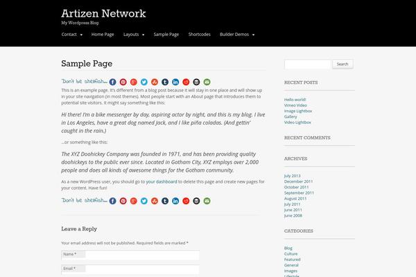 Portfolio Press theme site design template sample