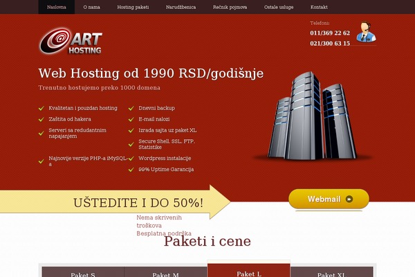 Webhosting theme site design template sample