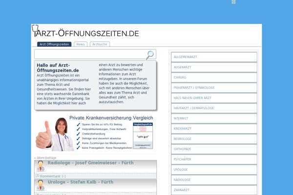 arzt-oeffnungszeiten.de site used Ao2017