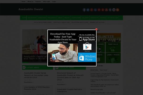 Site using Milat jQuery Automatic Popup plugin