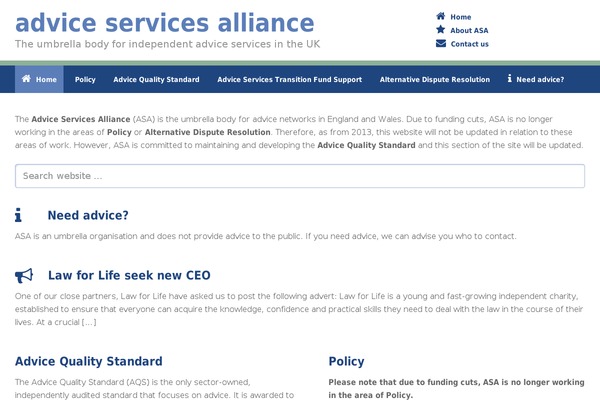 Asa theme site design template sample