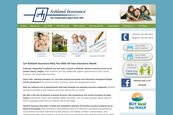 ashlandinsurance.com site used Bold